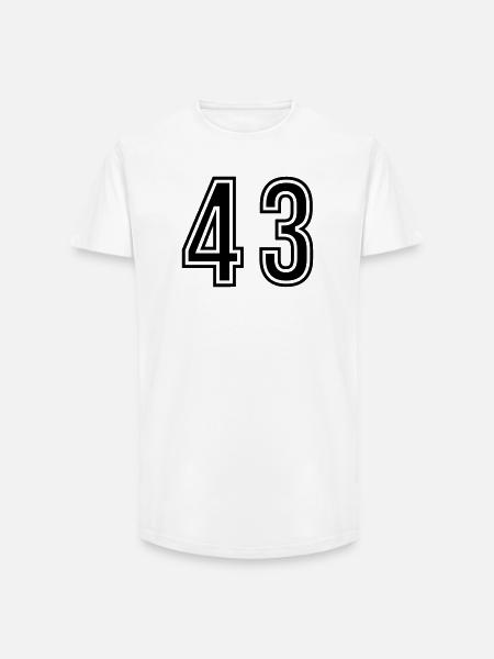 43 Number symbol - Long Fit Men's T-Shirt - white