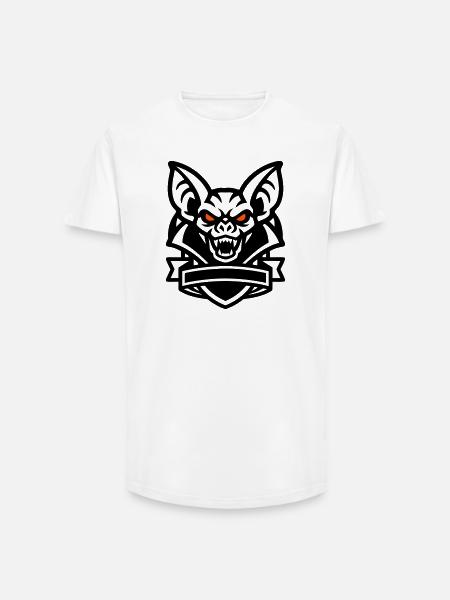 Fledermaus Maskottchen Logo - Long Fit Männer T-Shirt - Weiß