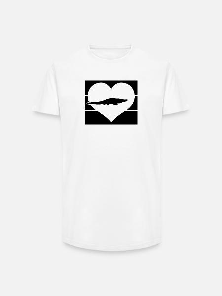 Alligator Heart - Long Fit Men's T-Shirt - white