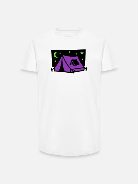 Festival Tent Night Logo - Long Fit Men's T-Shirt - white