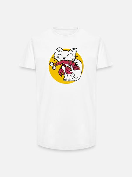 CancerCat - Long Fit Männer T-Shirt - Weiß