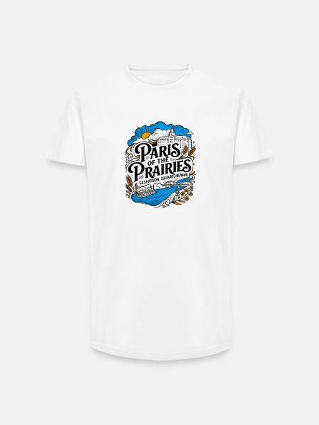 Paris des Prairies Saskatoon, Saskatchewan - T-shirt coupe longue homme - blanc