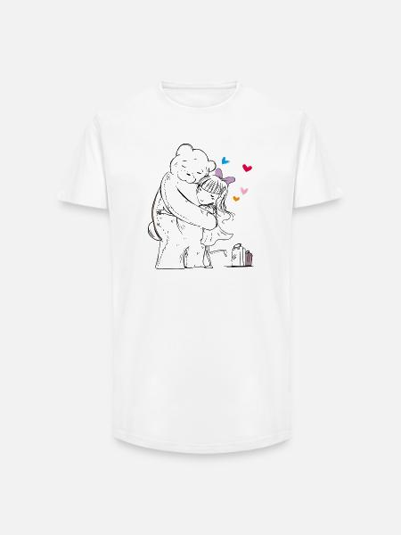 Teddy goes on vacation - Long Fit Men's T-Shirt - white