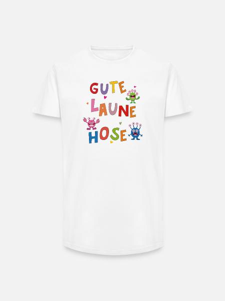 Gute Laune Hose - Long Fit Männer T-Shirt - Weiß