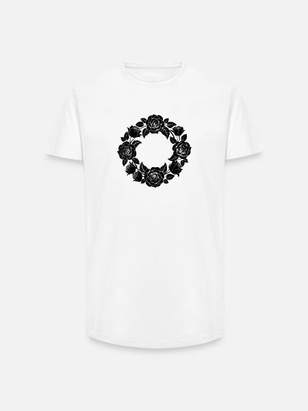Rose Wreath - Long Fit Men's T-Shirt - white
