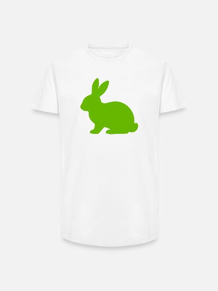 Bright Bunny Silhouette - Long Fit Men's T-Shirt - white