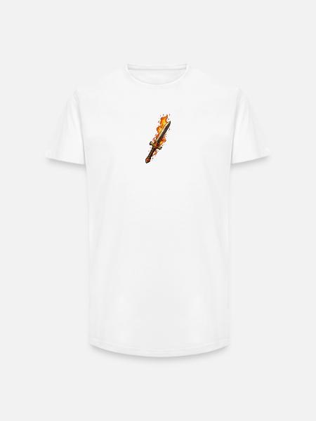 Fireblade Flaming Sword - Long Fit Men's T-Shirt - white
