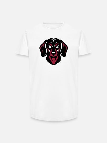 Schwarzer Dackel Logo - Long Fit Männer T-Shirt - Weiß