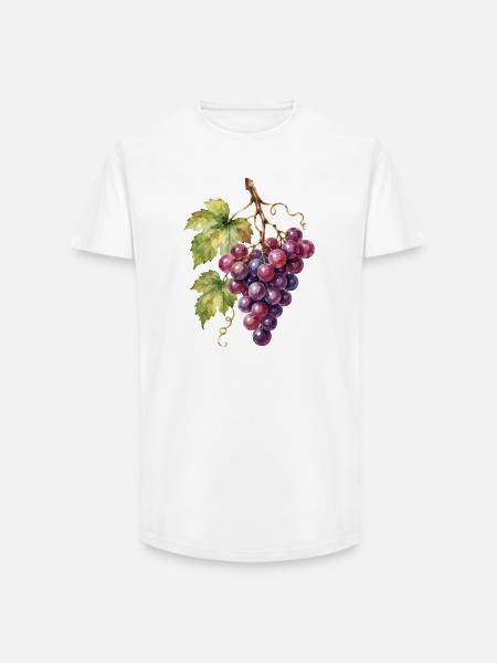 Aquarellweintrauben Cluster - Long Fit Männer T-Shirt - Weiß
