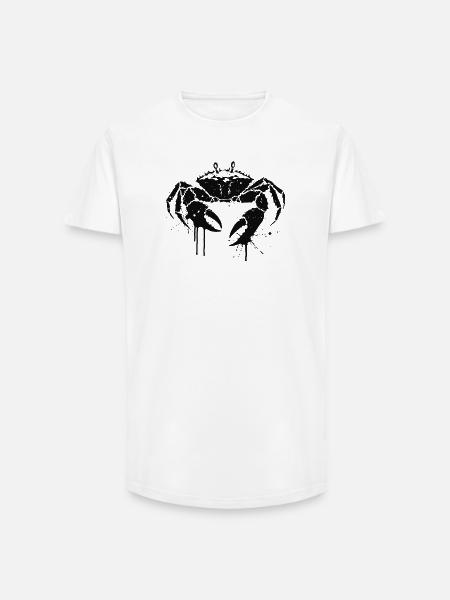 Black crab dripping ink - Long Fit Men's T-Shirt - white