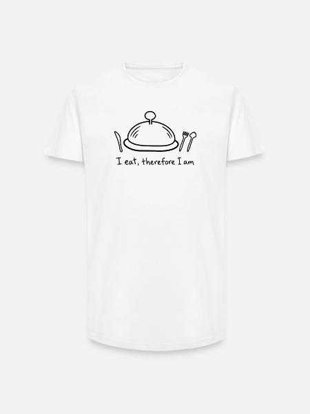 Ich esse, also bin ich - Long Fit Männer T-Shirt - Weiß