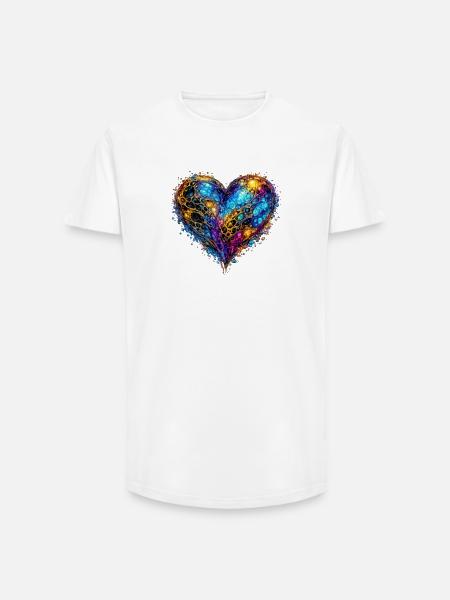 Celestial Heart - Long Fit Men's T-Shirt - white