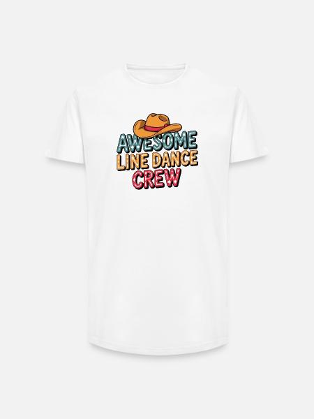 Line Dance Crew - Long Fit Männer T-Shirt - Weiß
