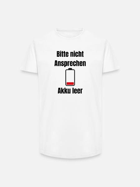 Niedrige Batterie Silhouette - Long Fit Männer T-Shirt - Weiß