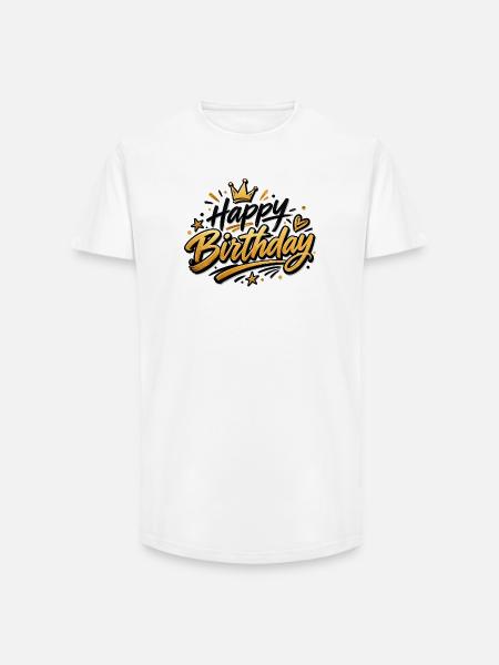 Happy Birthday - Long Fit Männer T-Shirt - Weiß