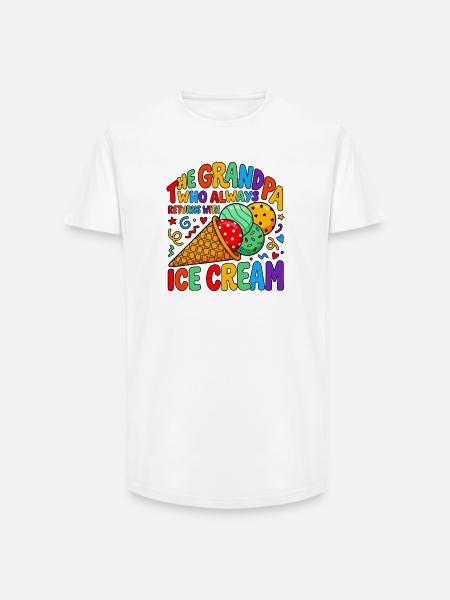 Opa mit Eiscreme - Long Fit Men's T-Shirt - white