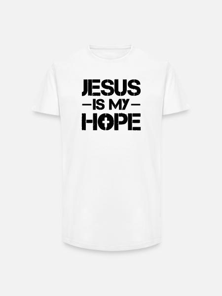 Jesus is my Hope - Long Fit Men's T-Shirt - white