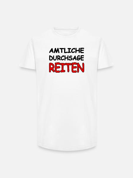 Reiten - Long Fit Männer T-Shirt - Weiß