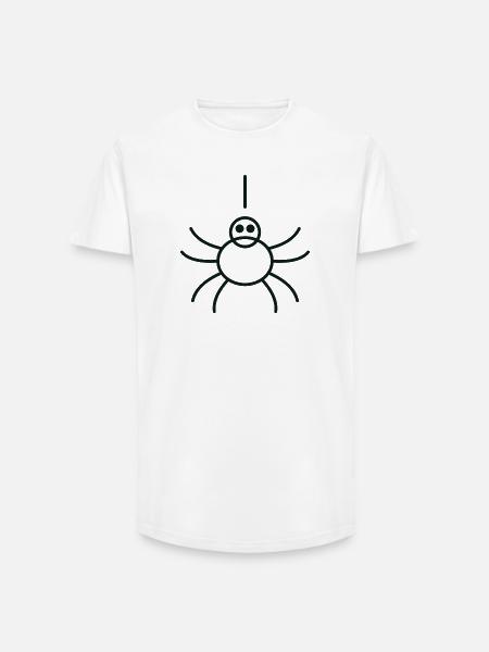 Minimalistische Linearspinne - Long Fit Männer T-Shirt - Weiß