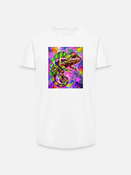 chameleon - Long Fit Men's T-Shirt - white