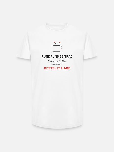 Rundfrunkbeitrag das teuerste Abo - Long Fit Männer T-Shirt - Weiß