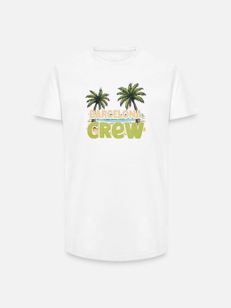Barcelona Crew - Long Fit Männer T-Shirt - Weiß