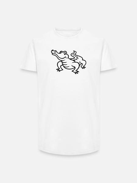 Krokodil - Long Fit Männer T-Shirt - Weiß