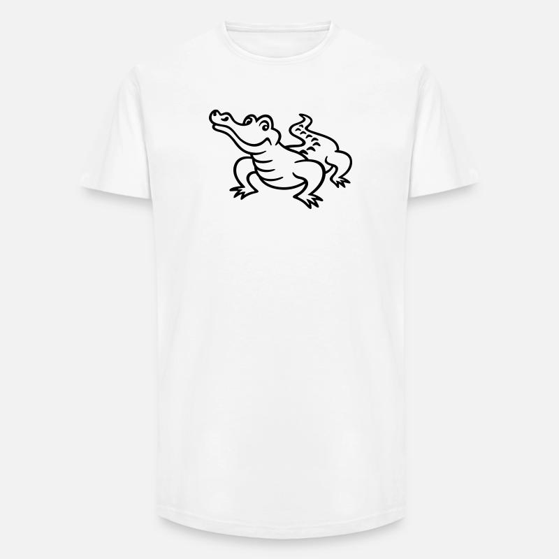 Krokodil - Long Fit Männer T-Shirt - Weiß