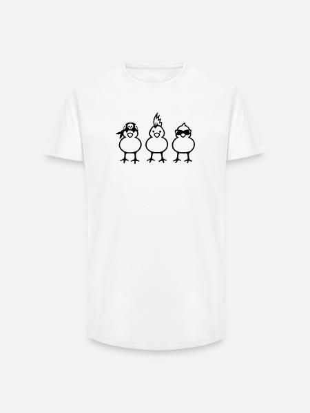 Drei coole Küken - Long Fit Männer T-Shirt - Weiß