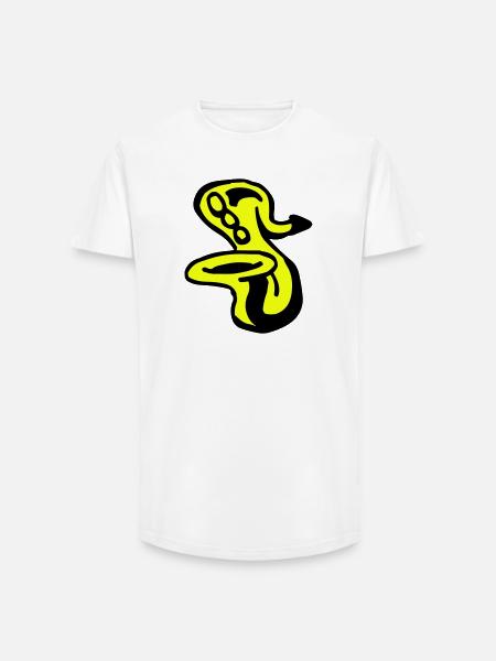 Saxophone - T-shirt coupe longue homme - blanc