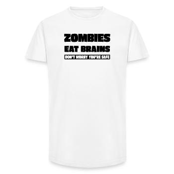 zombies eat brains - Long Fit Men's T-Shirt - white - Front - AI Model Male 185 light (185cm)