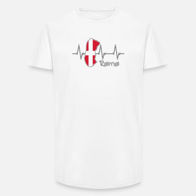 Rømø Römö Dänemark Denmark Insel Design - Long Fit Männer T-Shirt - Weiß