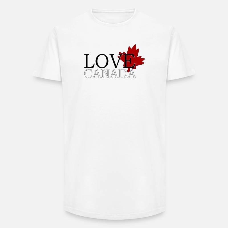 Amour canada - T-shirt coupe longue homme - blanc
