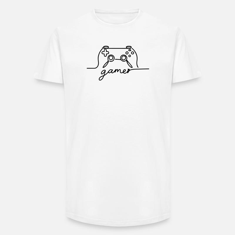 Linear Controller - Gamer - Long Fit Men's T-Shirt - white