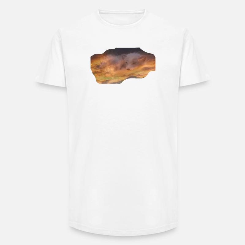 träumender Polarfuchs - Long Fit Männer T-Shirt - Weiß