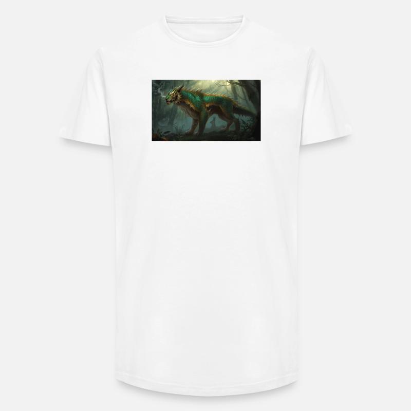 Drachentiger 2 - Long Fit Männer T-Shirt - Weiß