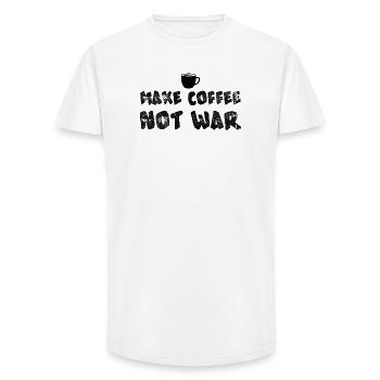 Make Coffee Not War Funny Coffee Design - Long Fit Men's T-Shirt - white - Front - AI Model Male 185 light (185cm)