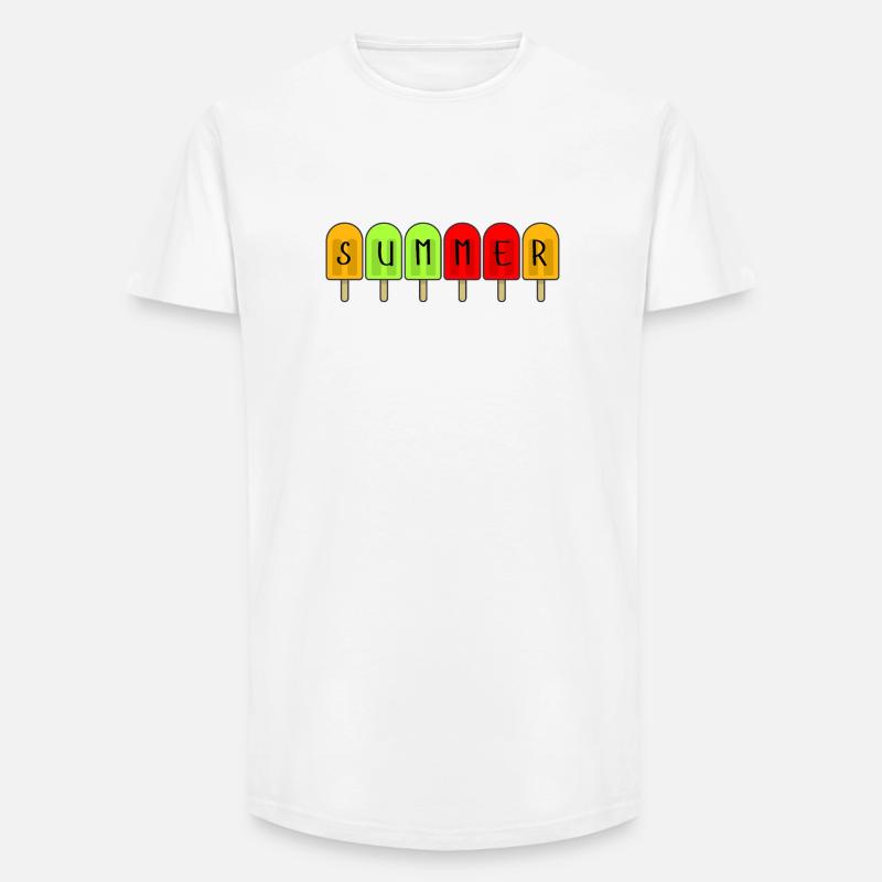 Hello Summer Popsicles - Long Fit Men's T-Shirt - white