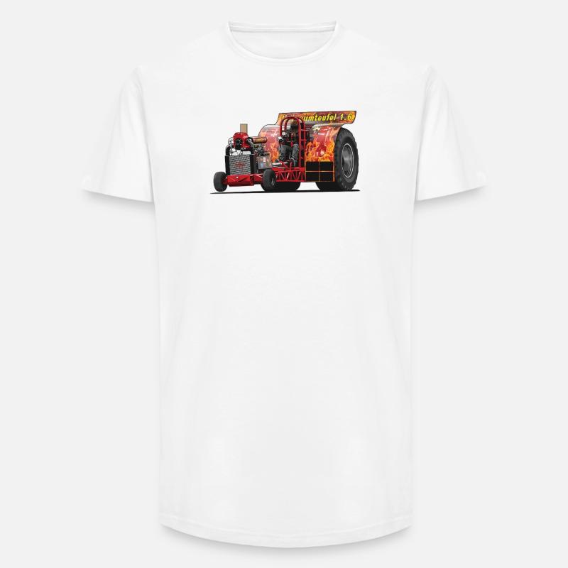 Tractor Pulling // Illustration - Long Fit Männer T-Shirt - Weiß