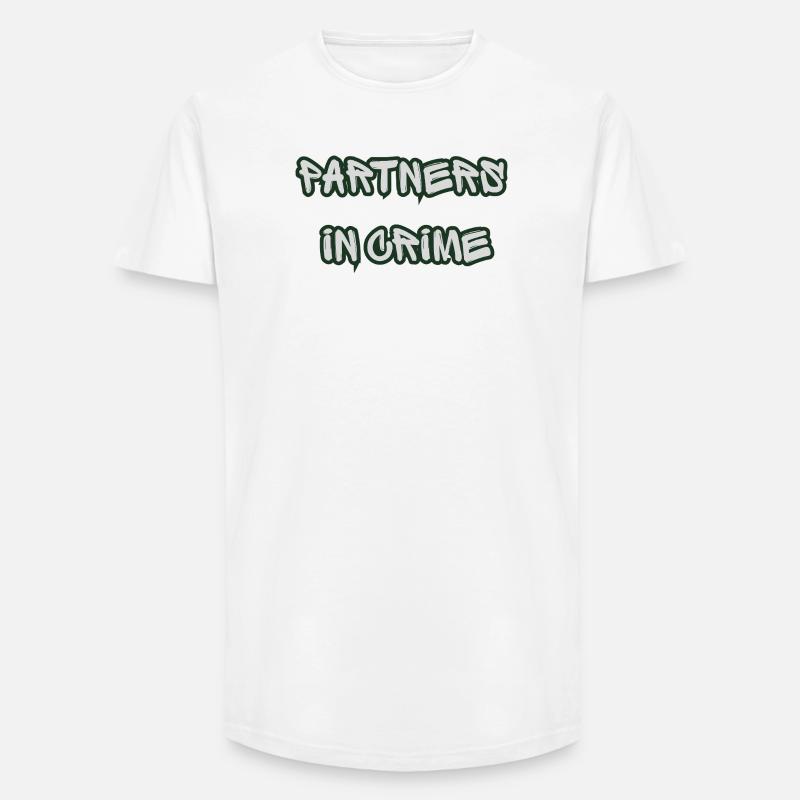 Komplizen-Graffiti - Long Fit Männer T-Shirt - Weiß
