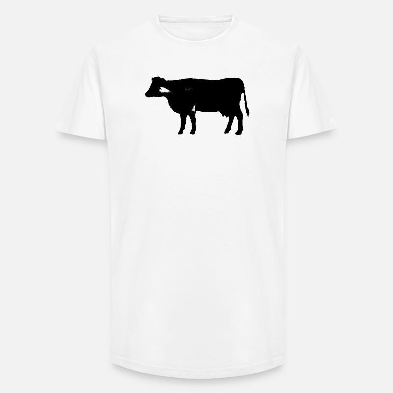 Kuh - Long Fit Männer T-Shirt - Weiß