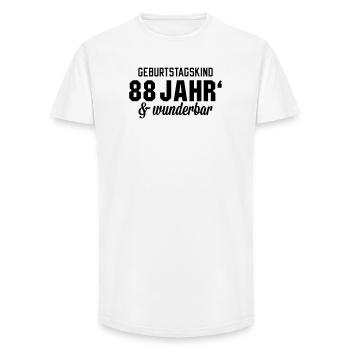 Geburtstagskind 88 wunderbar - Long Fit Männer T-Shirt - Weiß - Vorne - AI Model Male 185 light (185cm)