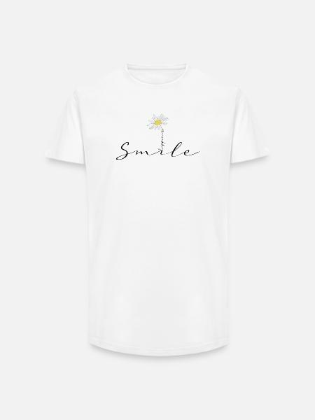 Smile happiness flower Marguerite original - Long Fit Men's T-Shirt - white