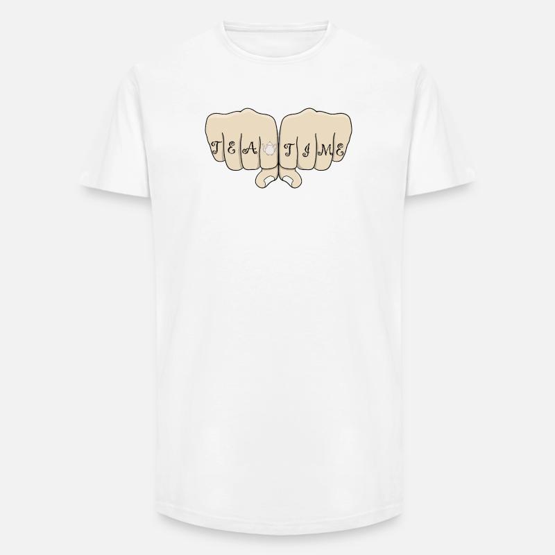 Knucle Cool Tea Time - Long Fit Männer T-Shirt - Weiß