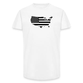 Map of the United States - Long Fit Men's T-Shirt - white - Front - AI Model Male 185 light (185cm)