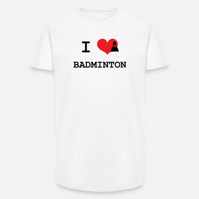 Ich liebe Badminton - Long Fit Männer T-Shirt - Weiß