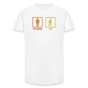 Moi en tant qu’agriculteur - T-shirt coupe longue homme - blanc - Devant - AI Model Male 185 light (185cm)