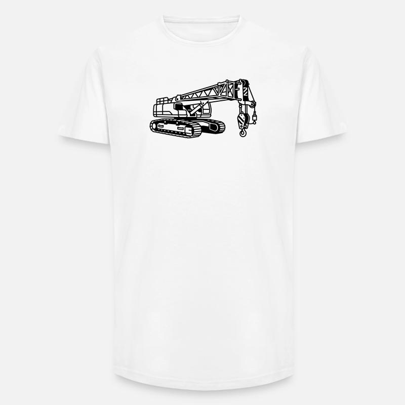 Kranmaschine - Long Fit Männer T-Shirt - Weiß