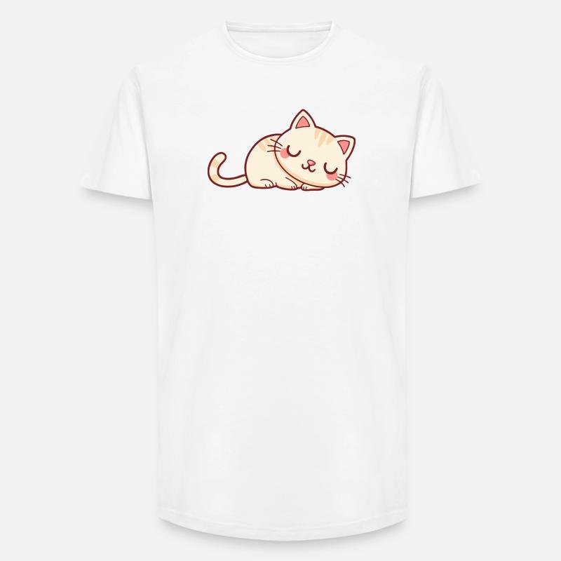 Soft Sleeper Kitten - Long Fit Men's T-Shirt - white