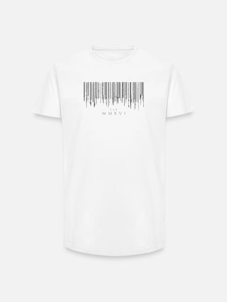 Barcode Tropfen Gray Est. MMXVI - Long Fit Männer T-Shirt - Weiß